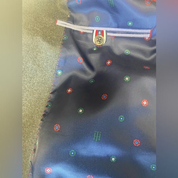 Tommy Hilfiger Thflex Colby Two Button Blazer dark grey Modern Pocket Notch 42S - Picture 3 of 10